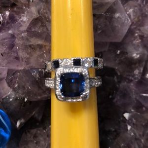 2 Epiphany Platinum Clad DMQ Sapphire RingS